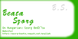 beata szorg business card